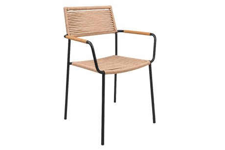Freja wicker chair with armrest