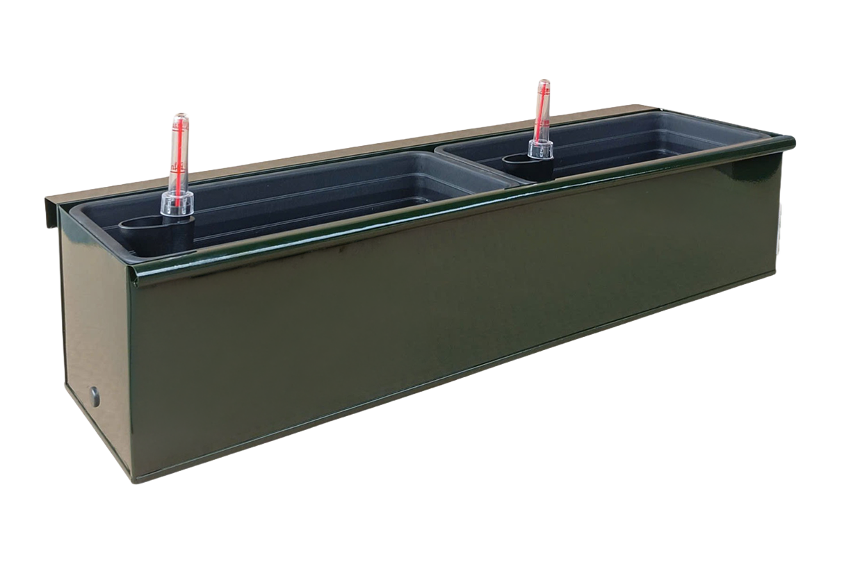 Esther green balcony flower box with self-watering system 60 / 80 cm