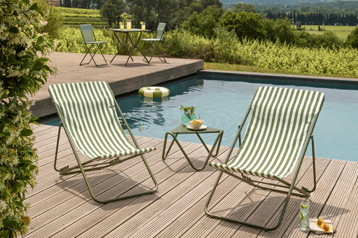 Maxi transat airlon striped deckchair