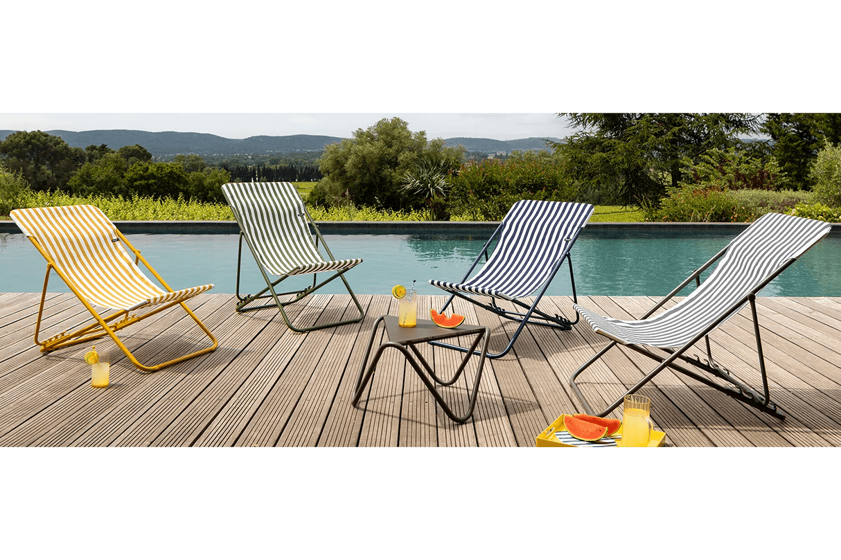 Maxi transat airlon striped deckchair