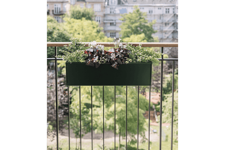Liva dark green balcony flower box with self-watering system 60 / 80 / 100 cm