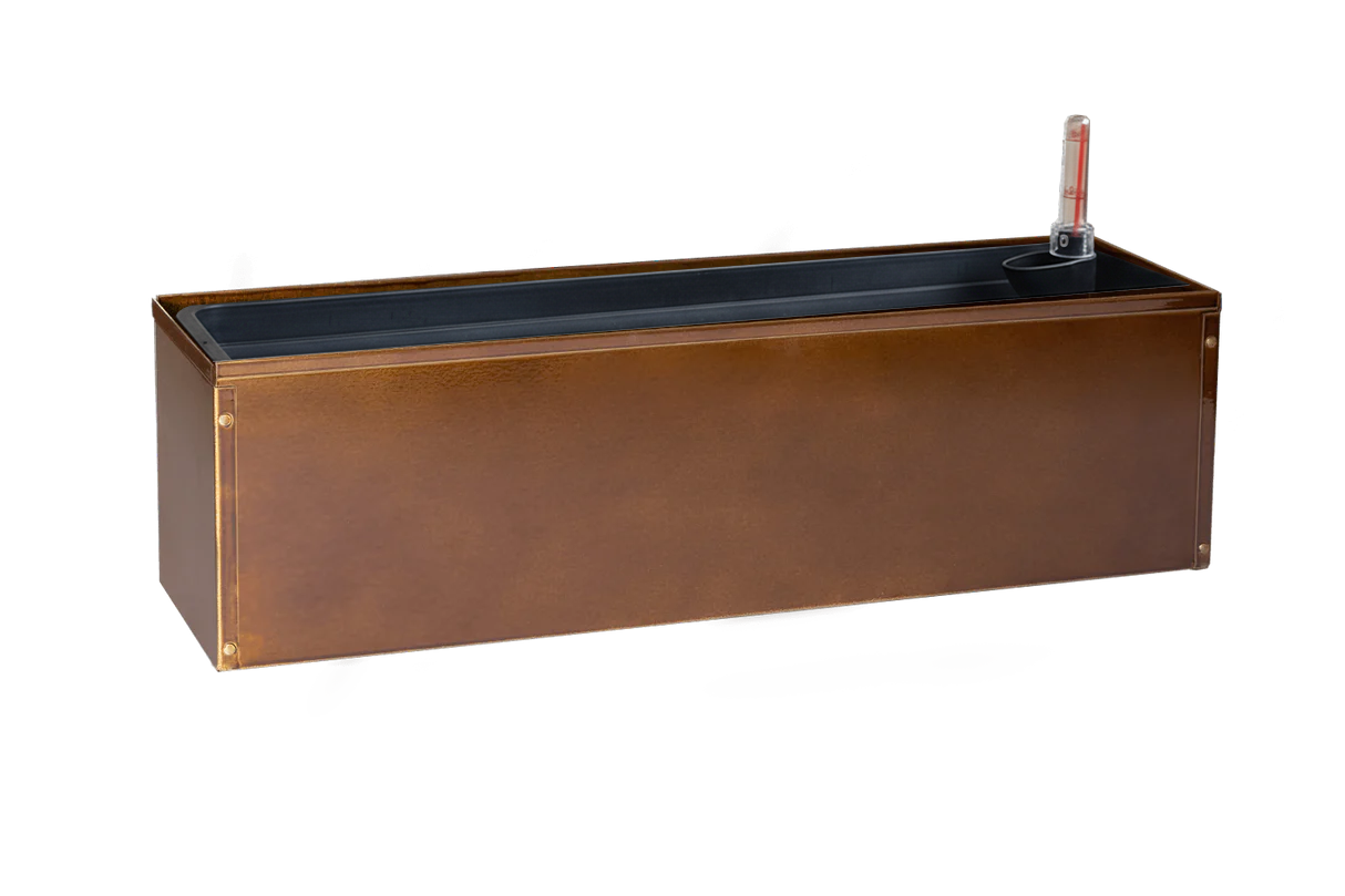 Liva copper balcony flower box with self-watering system 60 / 80 / 100 cm