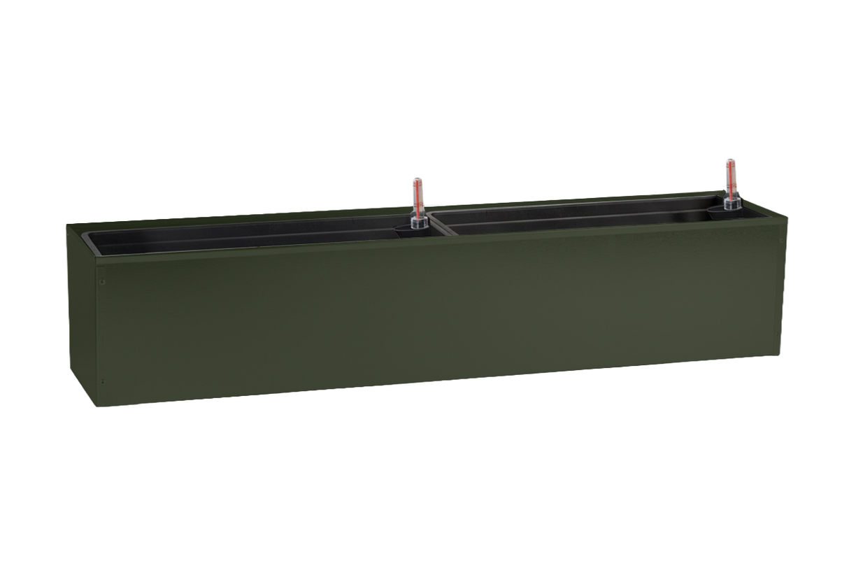 Liva dark green balcony flower box with self-watering system 60 / 80 / 100 cm