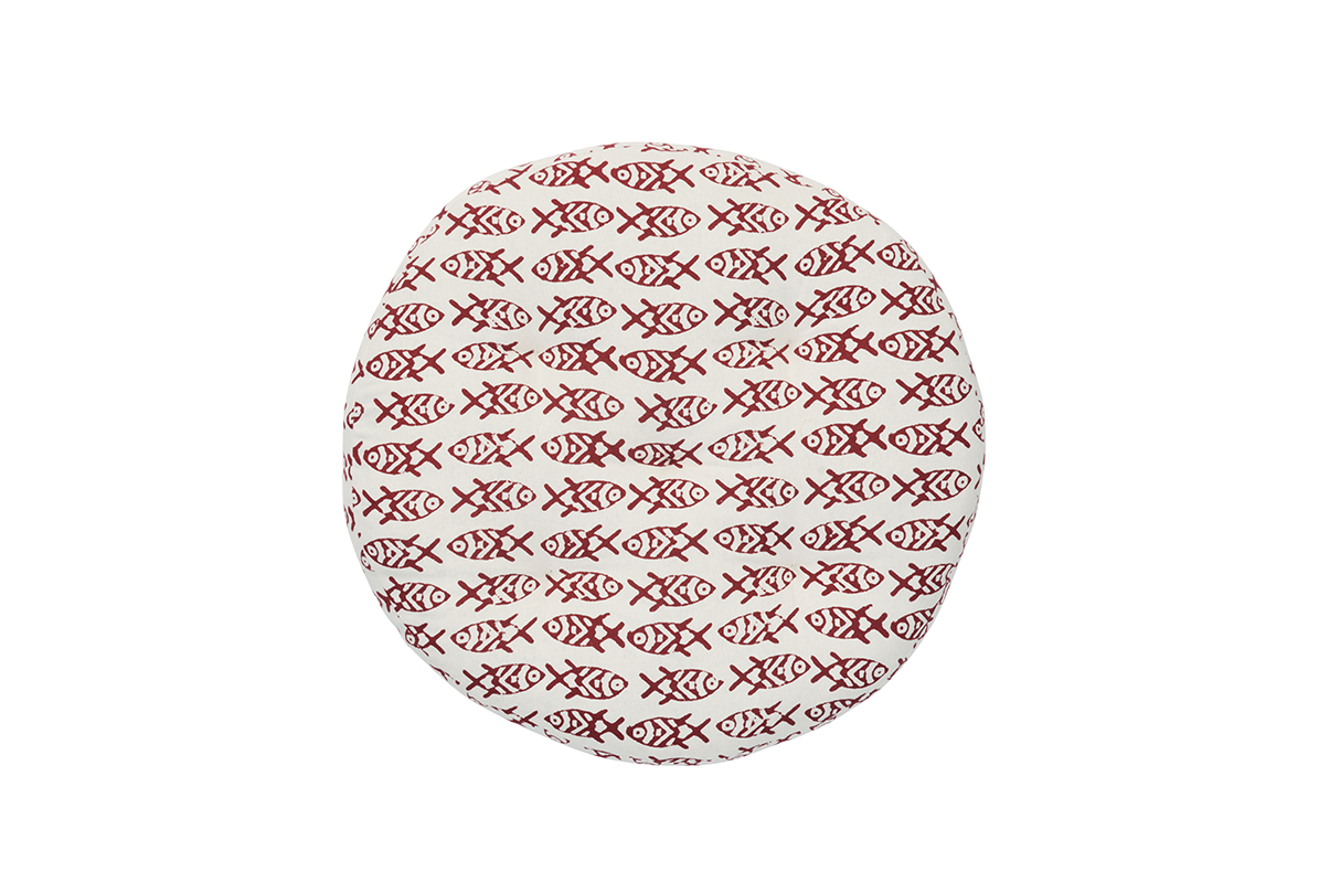 Round seat cushion with print Ø45 cm
