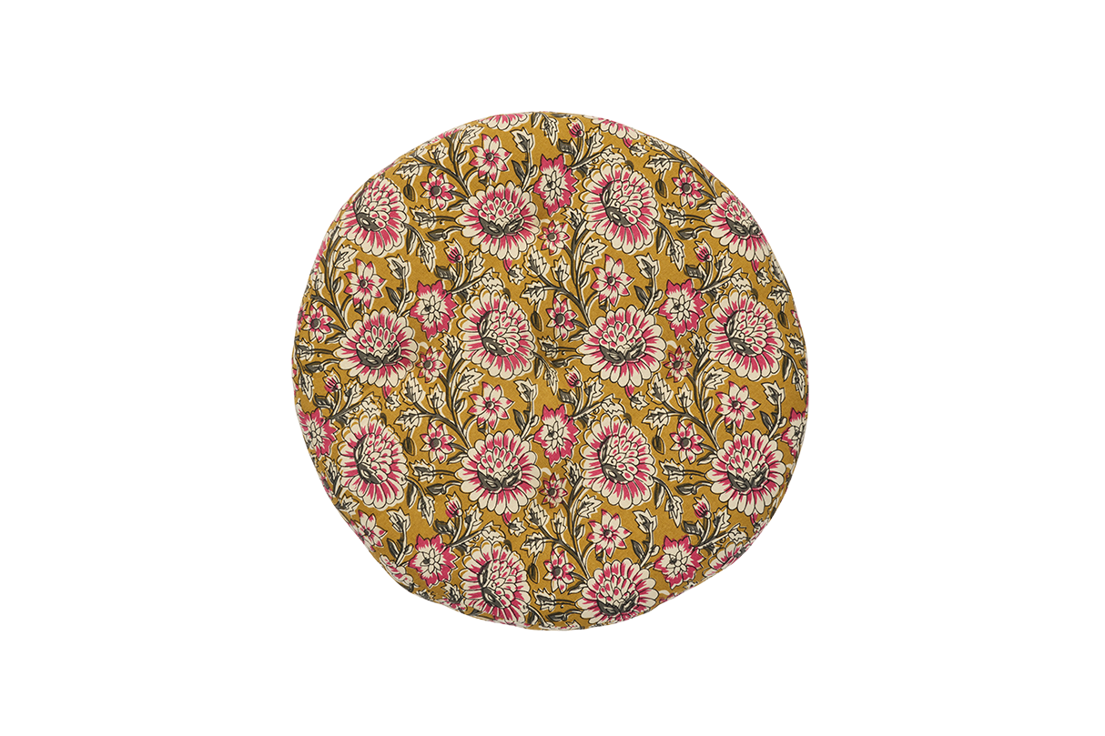 Round seat cushion with print Ø45 cm