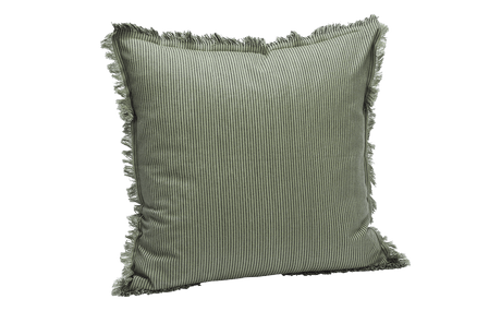 Pinstriped cushion cover with fringes 50 × 50 cm
