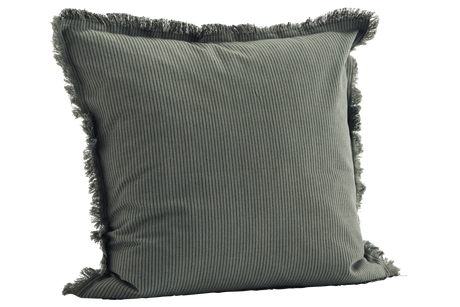 Pinstriped cushion cover with fringes 50 × 50 cm