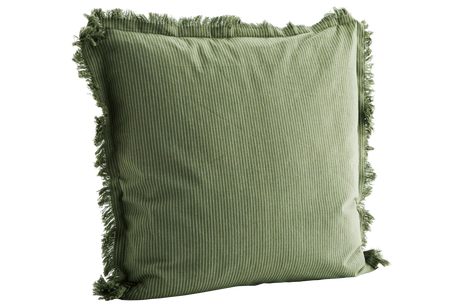 Pinstriped cushion cover with fringes 50 × 50 cm