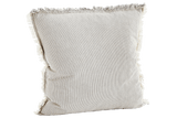 Pinstriped cushion cover with fringes 50 × 50 cm