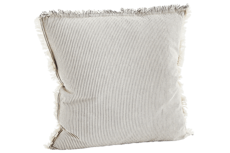 Pinstriped cushion cover with fringes 50 × 50 cm