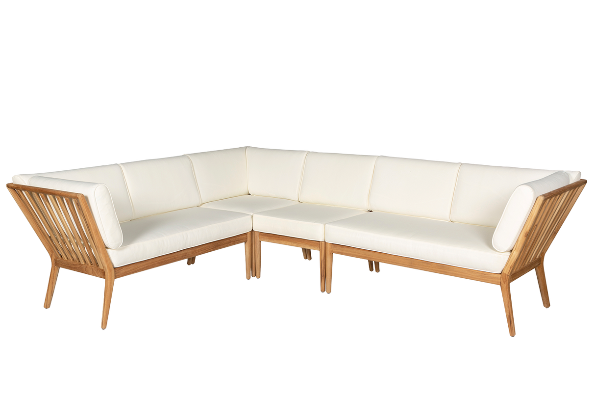 Sienna teak high back lounge sofa - right