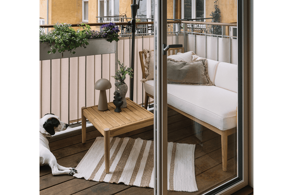 Sienna teak pouf / table