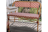 Soline café bench in french weave 107 cm