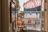 Stine stripe parasol with tilt Ø155 / Ø180 cm