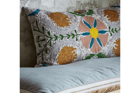 Suzani embroidered pillowcase 90 x 50 cm