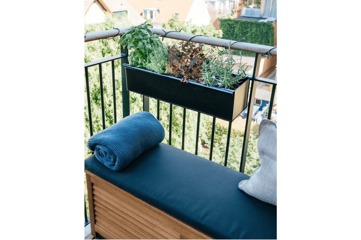 Esther black balcony flower box 40 / 60 / 80 cm