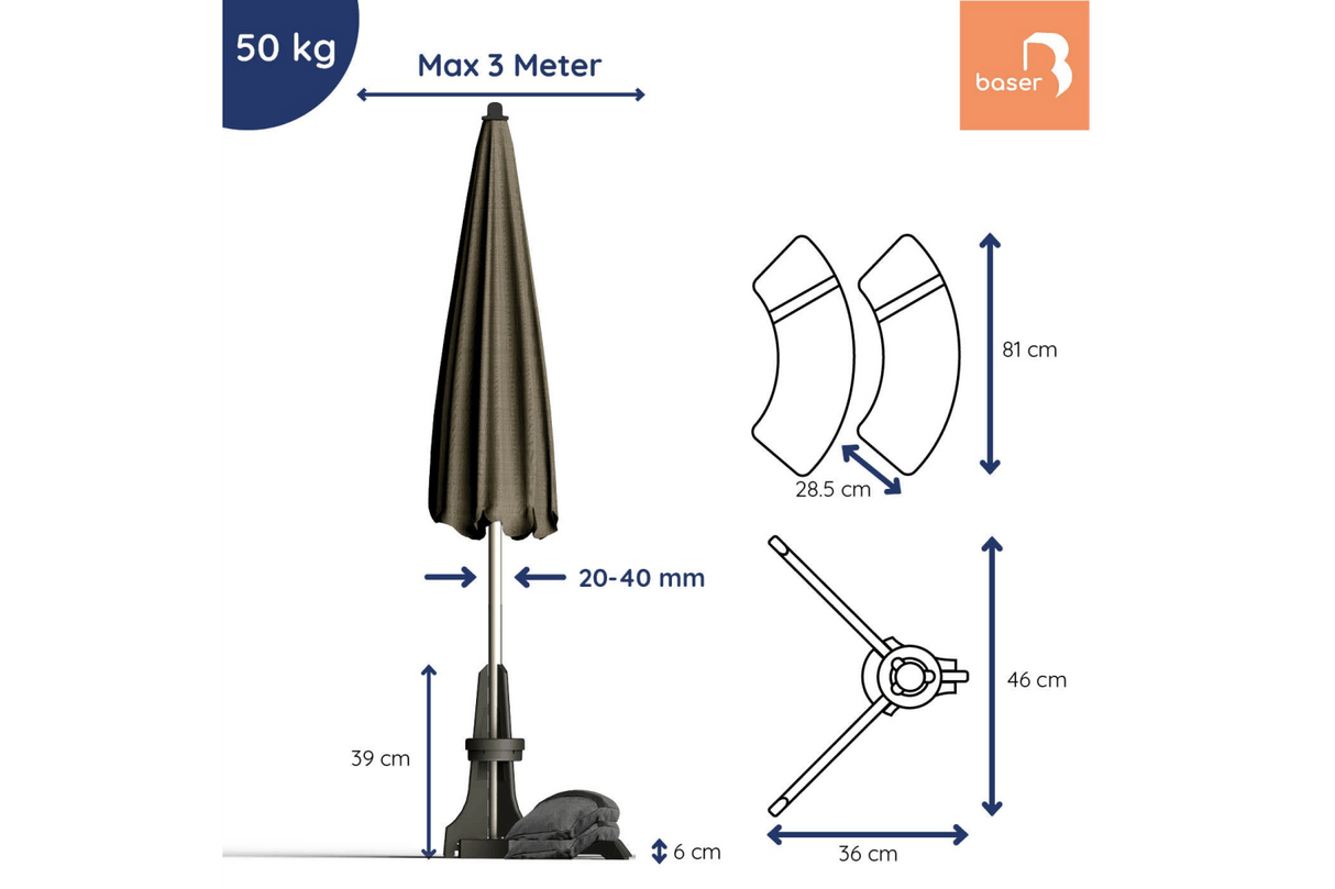 Baser parasol base 25 kg