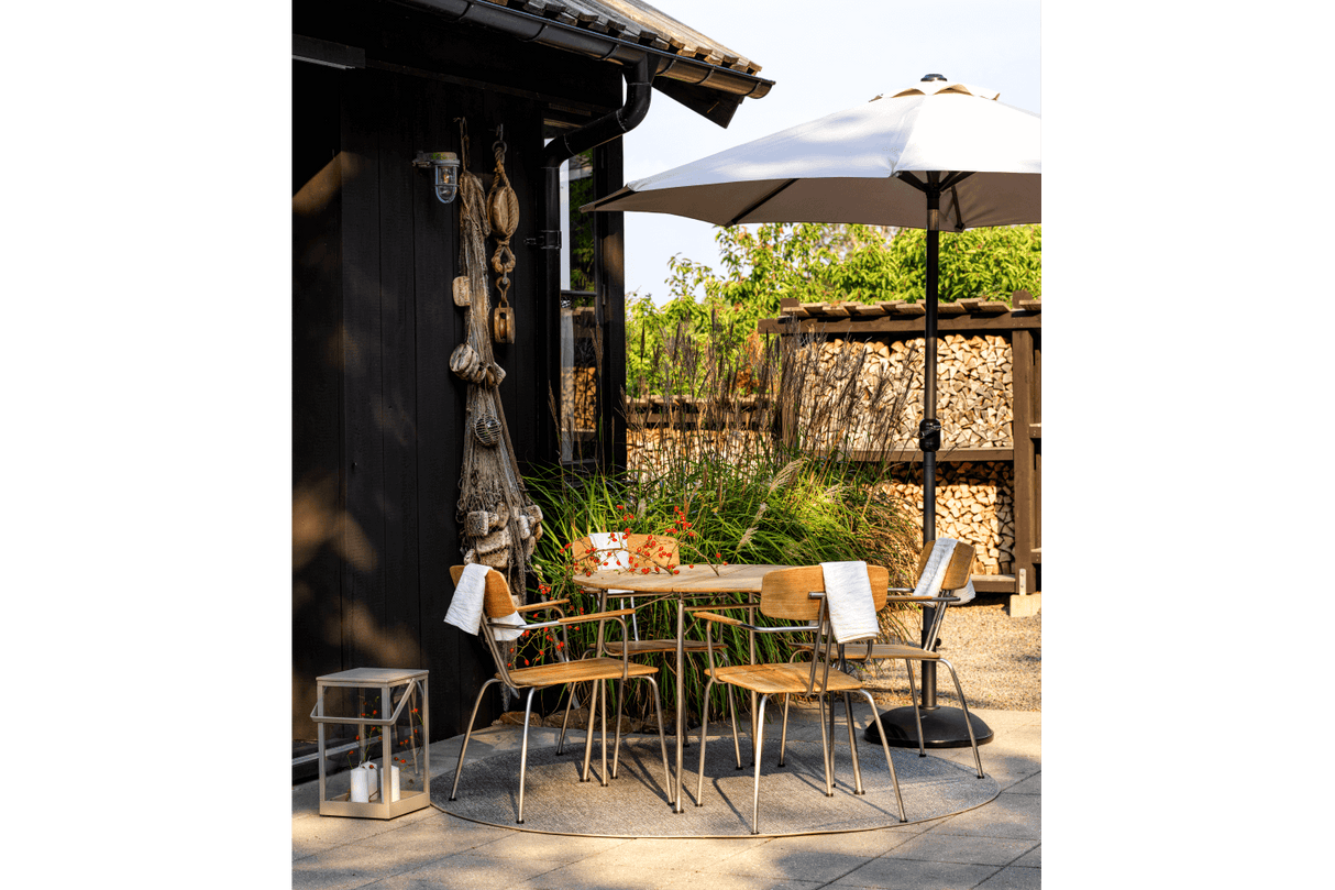 Cambre solid color parasol with a white pole Ø200 cm