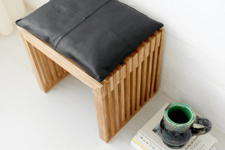 Leather cushion 73 x 35 cm