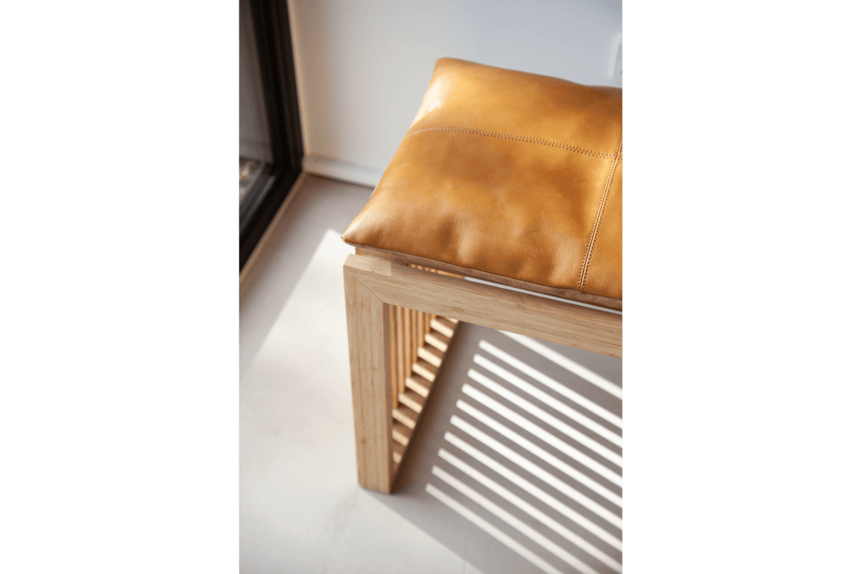 Leather cushion 73 x 35 cm