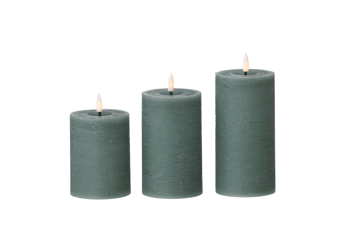 LED rustic block candles Ø7 cm