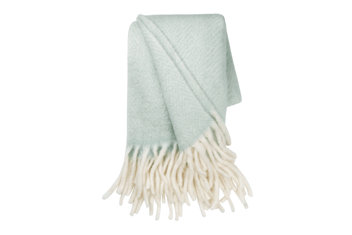 Mathea wool blanket with herringbone pattern