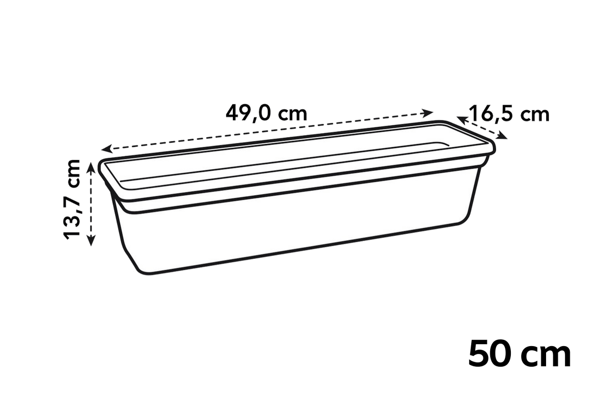 Plastic insert for balcony flower boxes