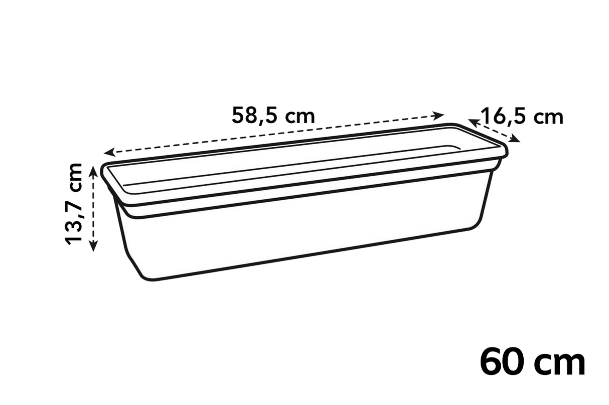 Plastic insert for balcony flower boxes