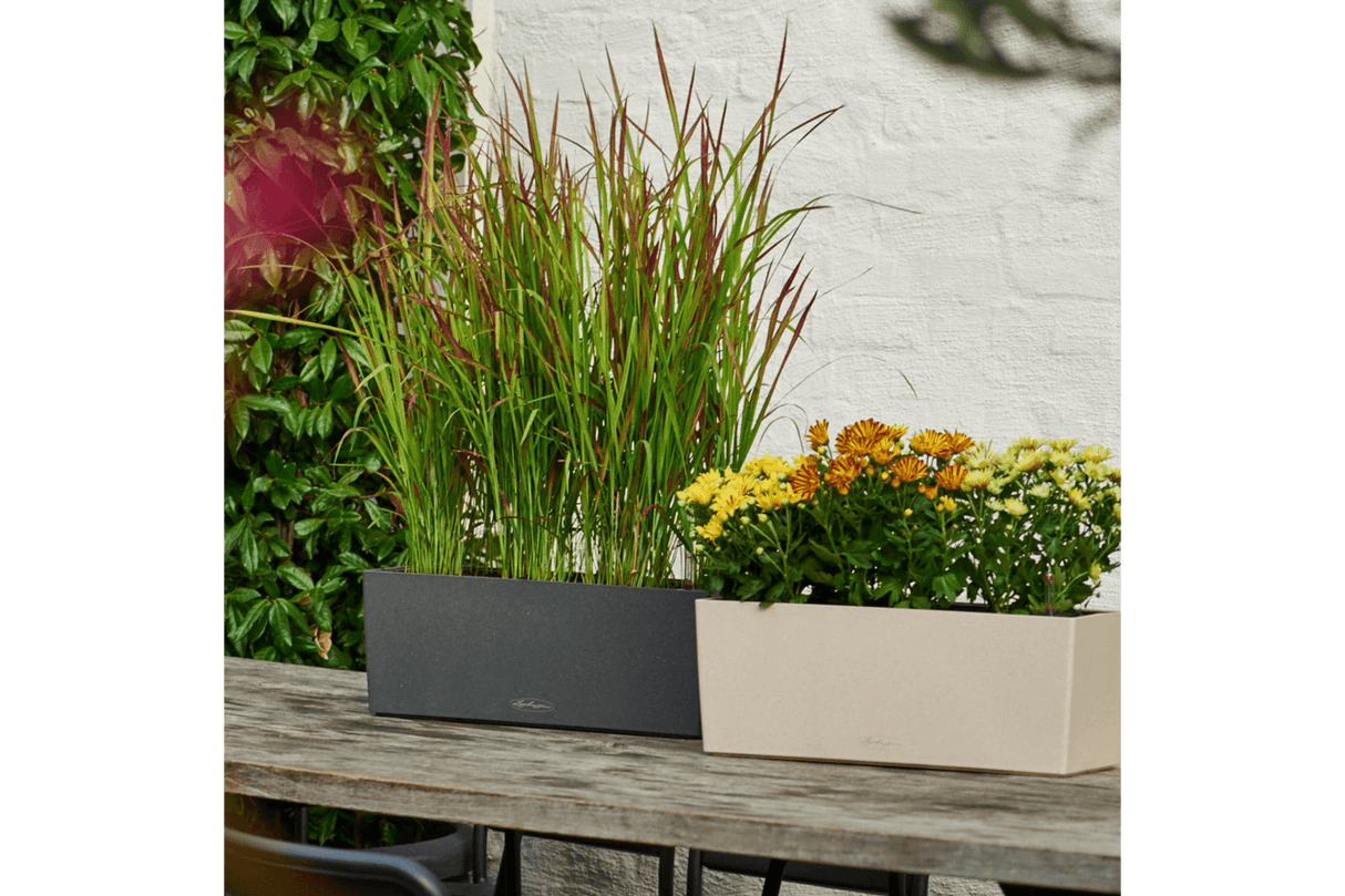 Stone balcony flower box with self watering system 50 cm