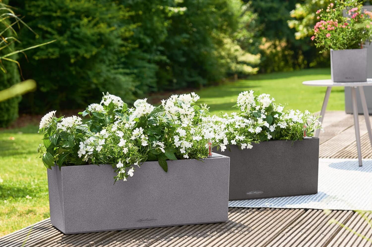 Stone balcony flower box with self watering system 50 cm