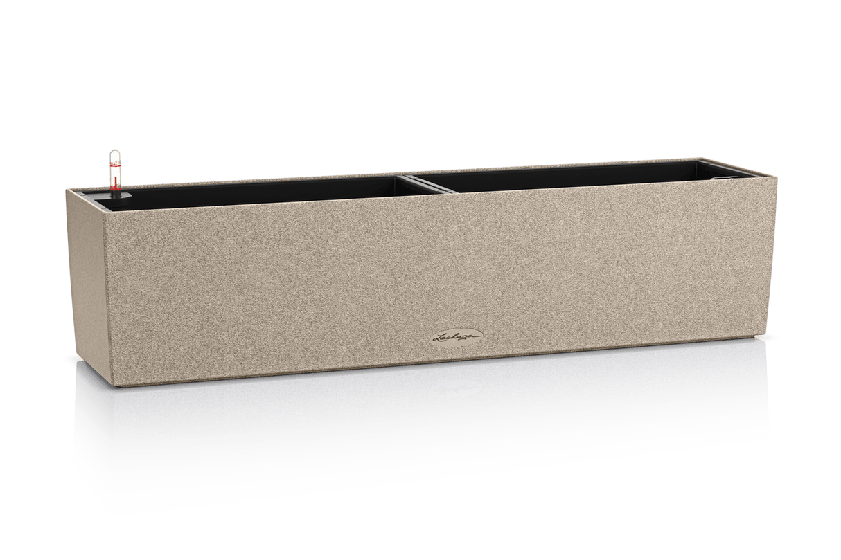 Stone balcony flower box with self watering system 80 cm