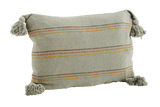 Pillowcase with 3 colored stripes and tassels 40 x 60 cm