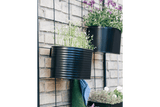 Ovalina Rillo black plant box for wall grid 30 x 17 cm