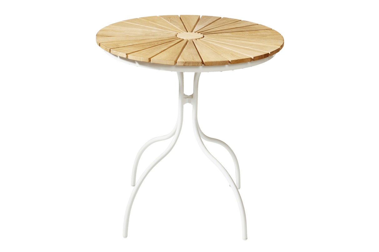 Cafe table in teak with aluminum frame Ø80 cm