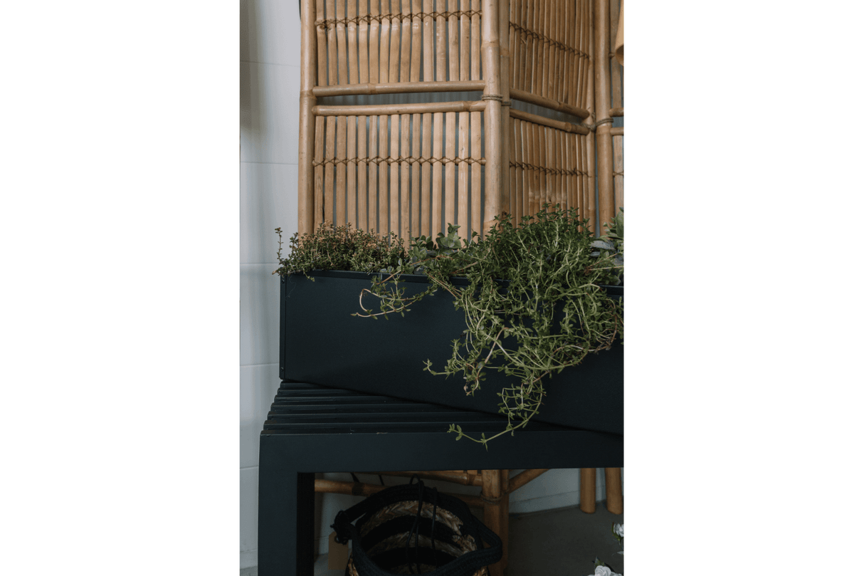 Sofie black balcony flower box without bracket 60 / 80 cm