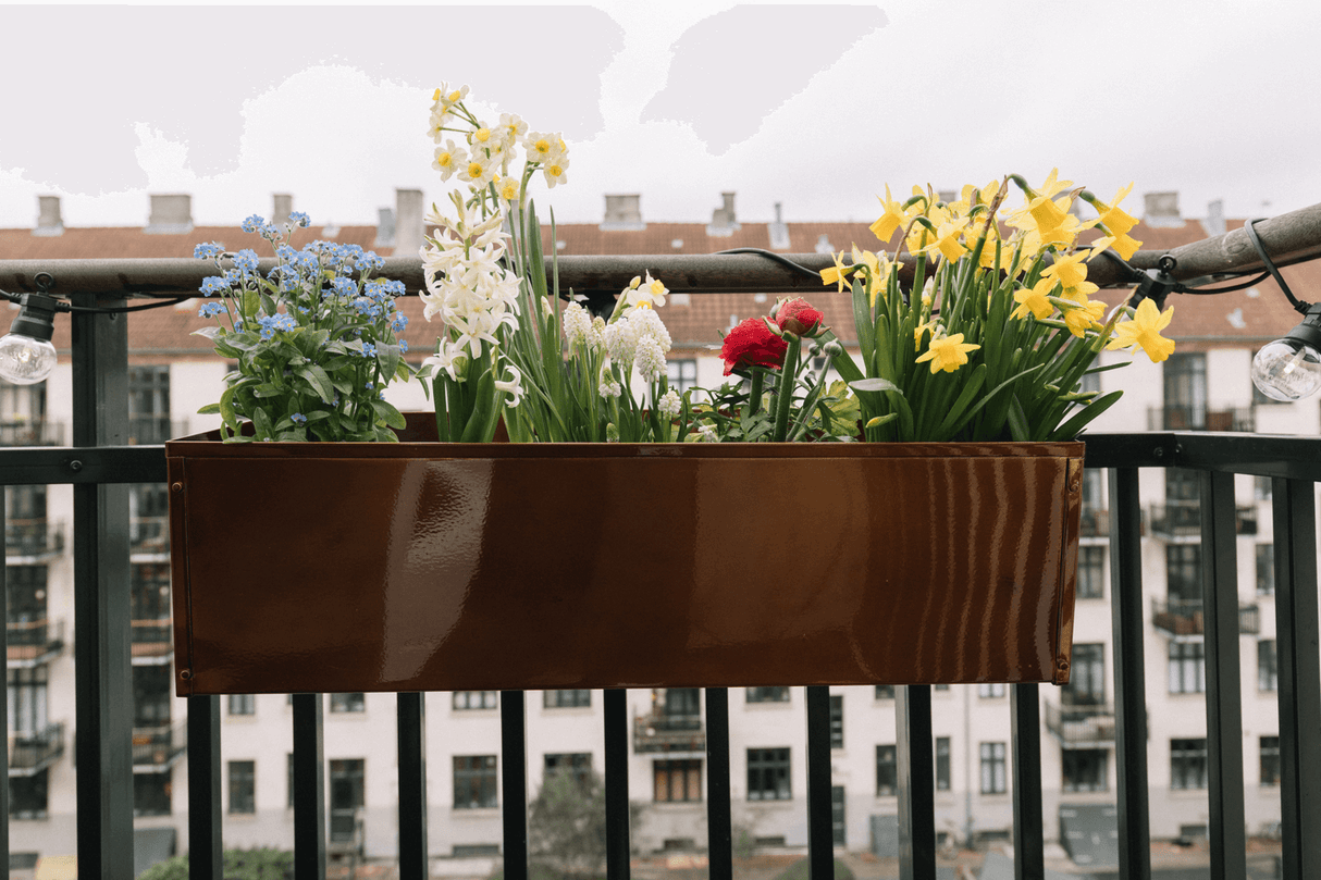 Sofie copper balcony flower boxes 60 / 80 cm