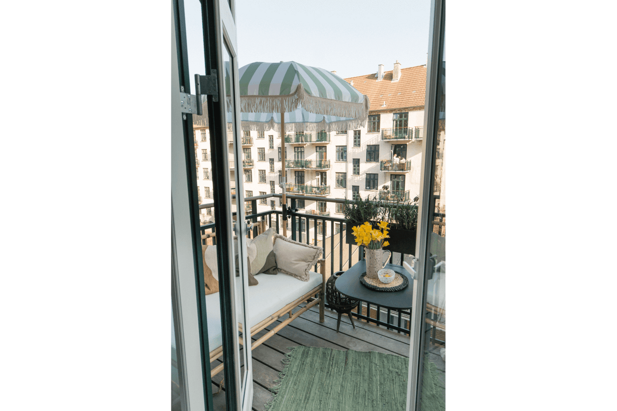 Stine stripe parasol with tilt Ø155 / Ø160 cm