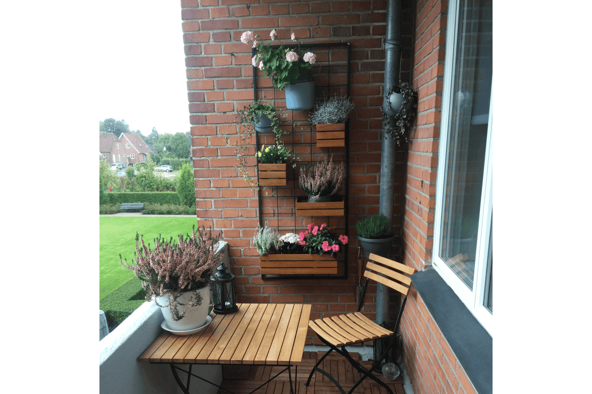 Mille teak plant box for wall grid 50 x 21 cm