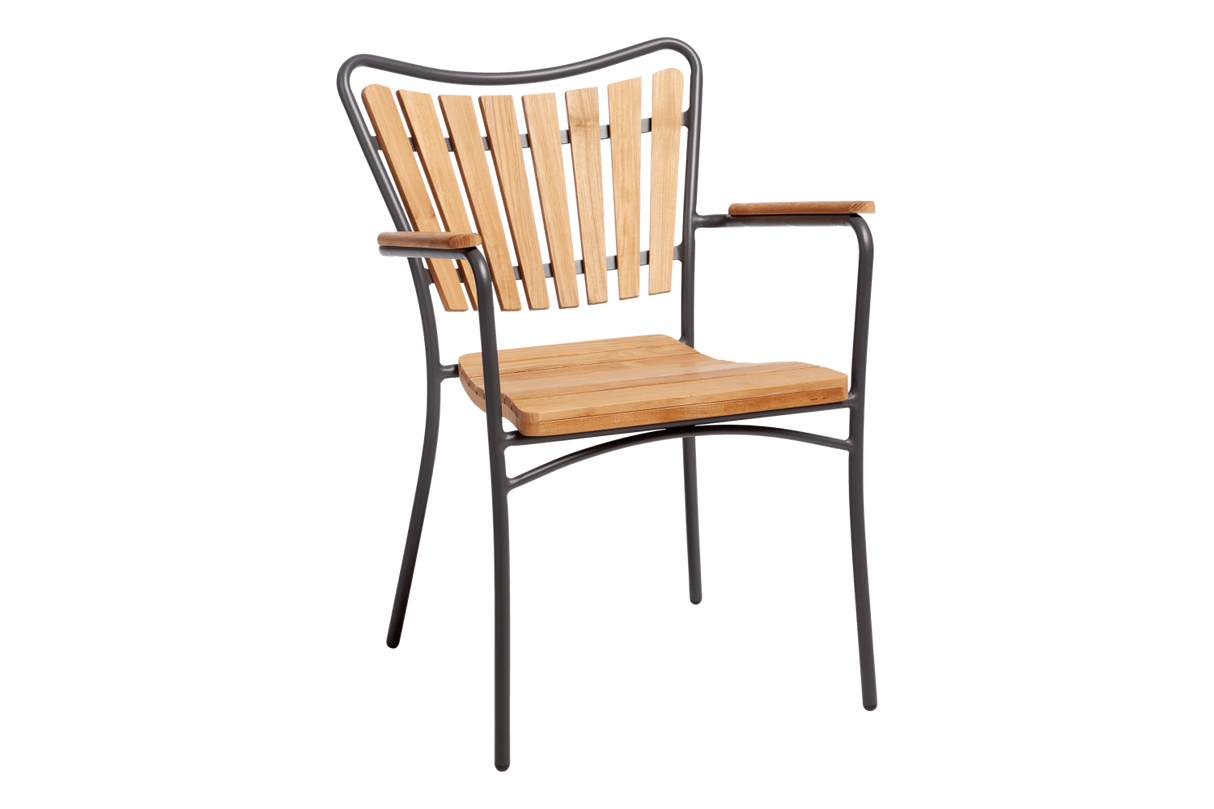Teak chair with aluminum frame