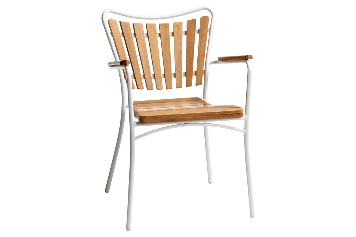 Teak chair with aluminum frame