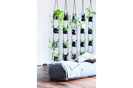 Vertical hanging flowerpots for wall and ceiling
