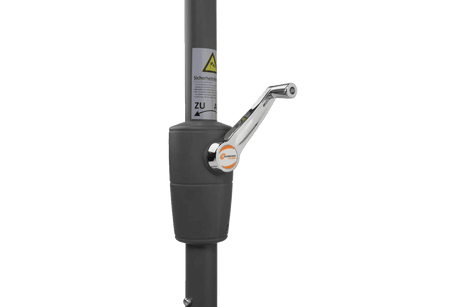 Tunis solid color parasol with hoist and tilt 270 x 150 cm