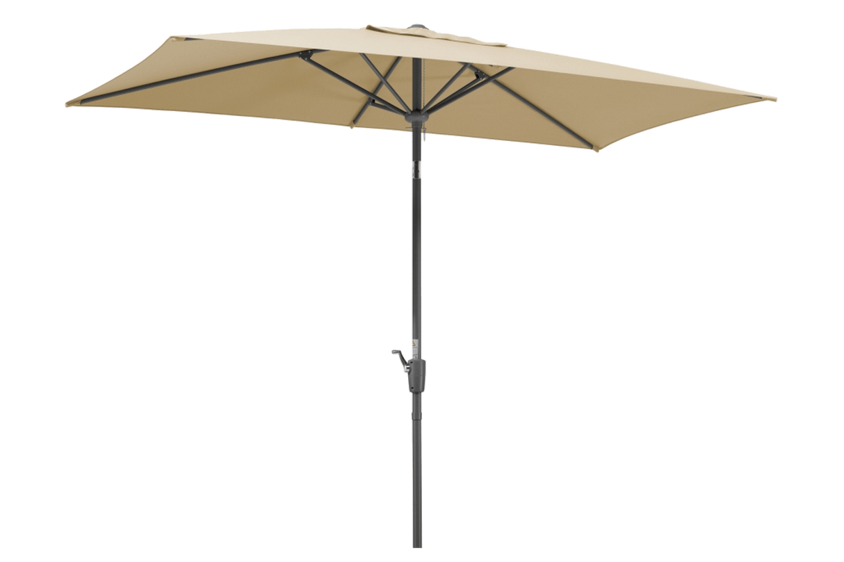 Tunis solid color parasol with hoist and tilt 270 x 150 cm