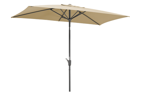 Tunis solid color parasol with hoist and tilt 270 x 150 cm